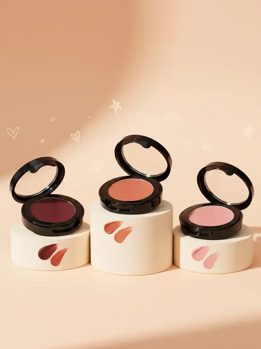 PRETTY NATURE BY JOYCE 2-in-1 Lip & Cheek Balm, Luminous Cream Blush Makeup with Beeswax, Shea Butter & Castor Oil, Hydrating Paraben-Free Cosmetic for Dry Skin