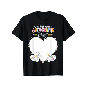 Last Day Of School Autograph TShirt For Students Kids Teacher Bestie Signature Memory Keepsake Tee Youth Graduation Gift Fun Colorful School Apparel