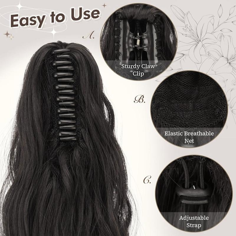 2025 Wholesale Fashion Human Hair Body Wave Ponytail Extensions 8-28 Inch - Natural Black Brazilian Hair Claw Clip Ponytails for Women, Easy Install No Glue Hairpiece for Casual & Formal Outfits, Versatile Hairpiece, Sleek Ponytail, Secure Fit Ponyta