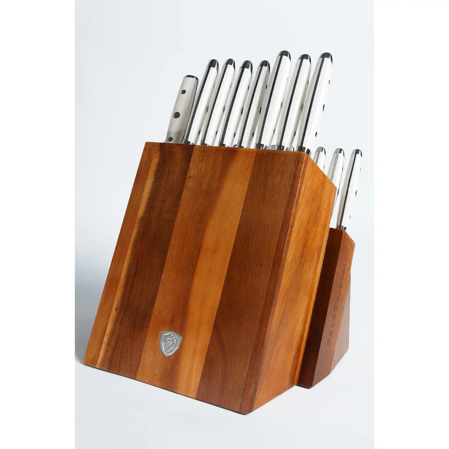 18-piece Colossal Knife Set with Block | White Handles | Gladiator Series | Knives NSF Certified | Dalstrong ©