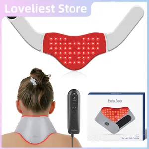 Neck Pain Relief Belt Red Light & Infrared Light Therapy Wrap Flexible Wearable Wrap Deep Therapy Pad with Auto Off Timer