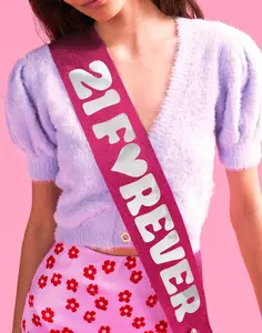 21st Birthday Glitter Pink Sash