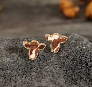 Retro Western Cattle Head Earrings