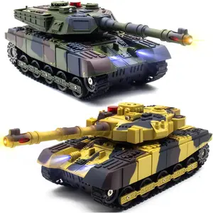 RC Tank That Infrared Shoots - 2.4Ghz Remote Control Battle Army Tank Toys with 360° Rotating Turret Auto Demo Sound Effects Lights - Military Vehicles Model Gift for Kids Adults Boys Age 6-8 9-12