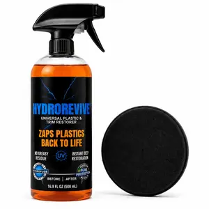 HydroRevive Universal Plastic Restorer | UV Resistant Formula for Cars Boats RVs Patio Furniture | Restores Faded Sun-Damaged Plastics & Trim