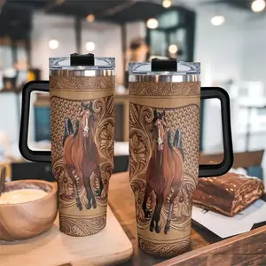 40oz/20oz Tumbler, 1pc Gift, Stainless Steel Cup, Insulated and Durable, Featuring a beautiful horse design, Perfect Gift for Horse Lovers and Equestrians, Great for Hot or Cold Beverages, Vacuum Insulated Tumbler #GLOBAL PICKS