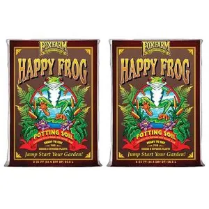 FoxFarm Happy Frog Potting Soil, 2cu ft (Pack of 2) - for Indoor/Outdoor Container Plants, Improves Root Efficiency, pH Adjusted for Optimal Nutrient Uptake - Contains Mycorrhizae and Humic Acids