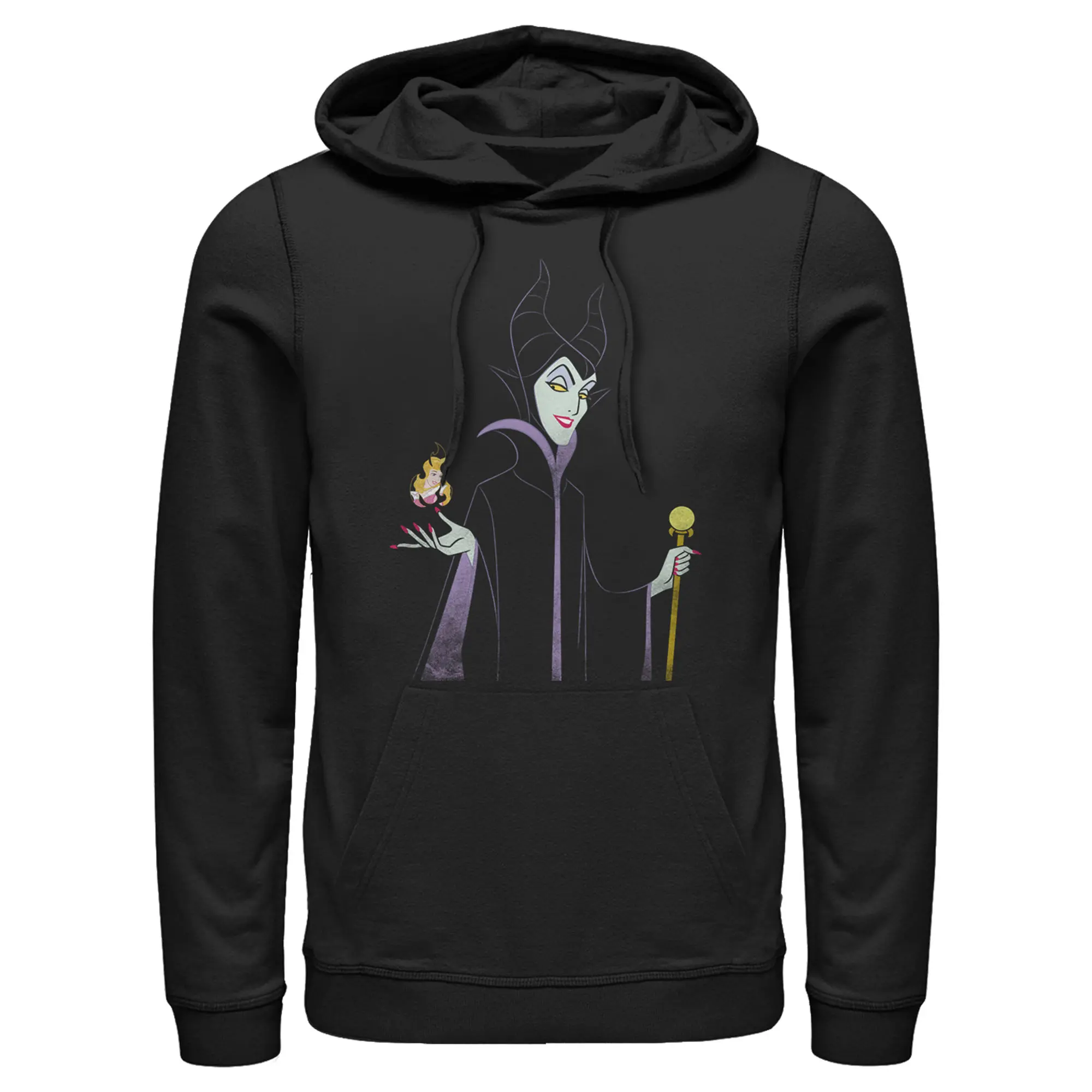 Men's Sleeping Beauty Maleficent Staff and Aurora Flame Pull Over Hoodie