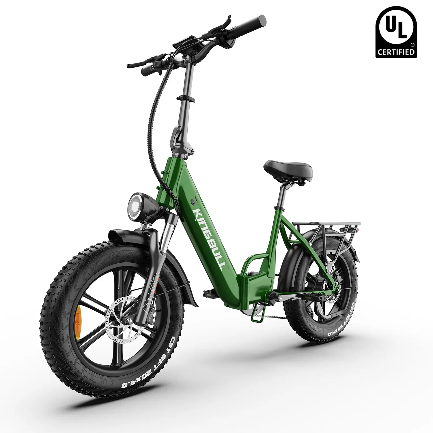 Kingbull Literider 2.0 Step-Thru Collapsible Electric City Bike, 48V 15ah Removable Battery, 20"×4.0" CST Fat Tires, All-Terrain, 400 lbs Capacity, Alloy Frame, 55 mi Range, Bungee Cord, 24-Month Support, All-Aluminum Frame Ebike