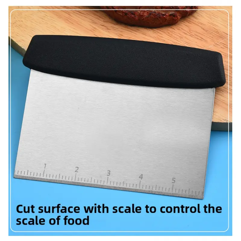 Langkes Stainless Steel Bench Scraper & Chopper Baking Dough Knife with Wavy Handle Multi Functional Durable Kitchenware Kitchen Tool Kitchen Cooking Accessories Utensils Baking Supplies