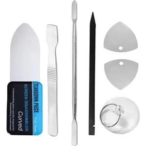 Mobile Cell Phone Repair Tools Kit 7 Pieces Antistatic Spudger Plastic & Metal Pry Opening Tool Set for Smartphone Laptop Electronics Repairing Hand Black Stick Prying