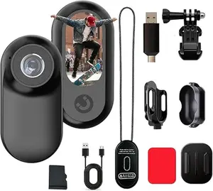 Wearable compact camera, 1.0" preview screen, 1080P POV cam, magnetic mount, motorcycle bike mounts, 32GB included, plug-and-play mini sports vlog recorder, hands-free outdoor cam, portable cycling action camera
