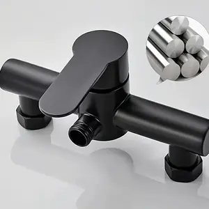 Bathroom Bathtub Waterfall Faucet with Brushed Nickel Finish, Dual Function Temperature Control Valve, Modern Wall-Mounted Classic Design