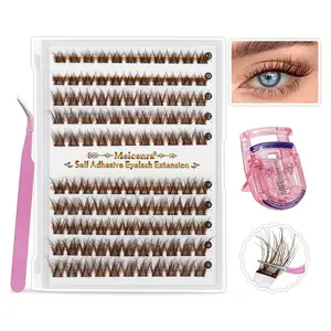 Self-Adhesive False Eyelashes with Tweezers, Fine Self-Stick Lash Clusters, Natural Dense Realistic Multi-Style Volumizing False Lashes, No Glue Needed, Glueless Lashes Clusters, Eyelash Extensions, Makeup, Cosmetic