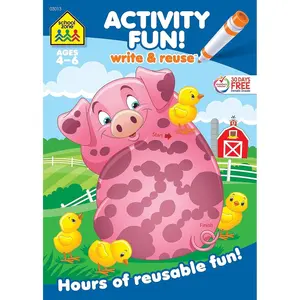 School Zone Activity Fun! Write & Reuse Workbook: 26 Wipe-Clean Pages, Preschool, Kindergarten, Write-On Learning, Write and Wipe, Dot-to-Dot, Hidden Pictures, Mazes, Counting, Ages 4-6 Paperback – October 12, 2012
