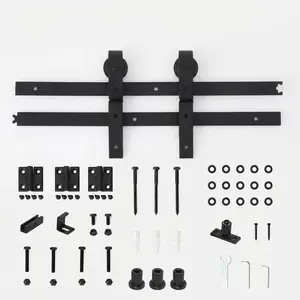 Heavy-duty sliding rail kit for bifold barn doors – Silent gliding, easy assembly, perfect for closets/laundry rooms, for 2 bifold doors – Specification: 36" 2 doors