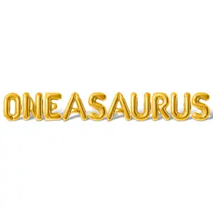 Letter Balloons - ONEASAURUS 16" Inch Alphabet Letters Foil Mylar Balloon 1st Birthday Party Banner