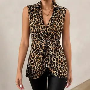 New Summer Arrival Plus-Size Leopard Print Vest, Slimming Figure-Friendly Design, Sleeveless Stylish Base Layer Top, Comfortable & Fashionable for Daily Casual Wear