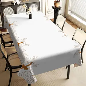 1Pc retro gold, cross pattern, rectangular dining table cloth, family kitchen living room dining table cloth, party tablecloth, kitchen accessories, room & outdoor decoration tablecloth, friends housewarming fashion tablecloth