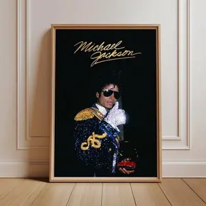 Michael Jackson Poster, King of Pop Music Wall Art, Vintage Retro Legend Portrait Print, Home Studio Media Room Decor, Icon Fan Gift