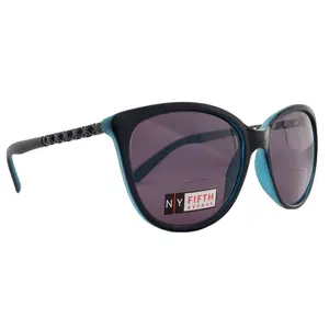 Iris, High-End Line Bifocal (Clear On Top) Sun Readers for Women OR Non-Bifocal Readers Sunglasses (Blue w Black ) NY Fifth Avenue