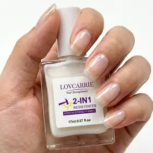 LOVCARRIE New Arrival 2 in 1 Keratin 17ml Milky White Nail Hardener, Strengthener, Ultra Shine, Natural Quick Drying Formula, No UV LED Needed, Long-Lasting Gloss, Nail Care Oil, Nail Care Liquid, Resist Clipping, Broken, Weak Nails