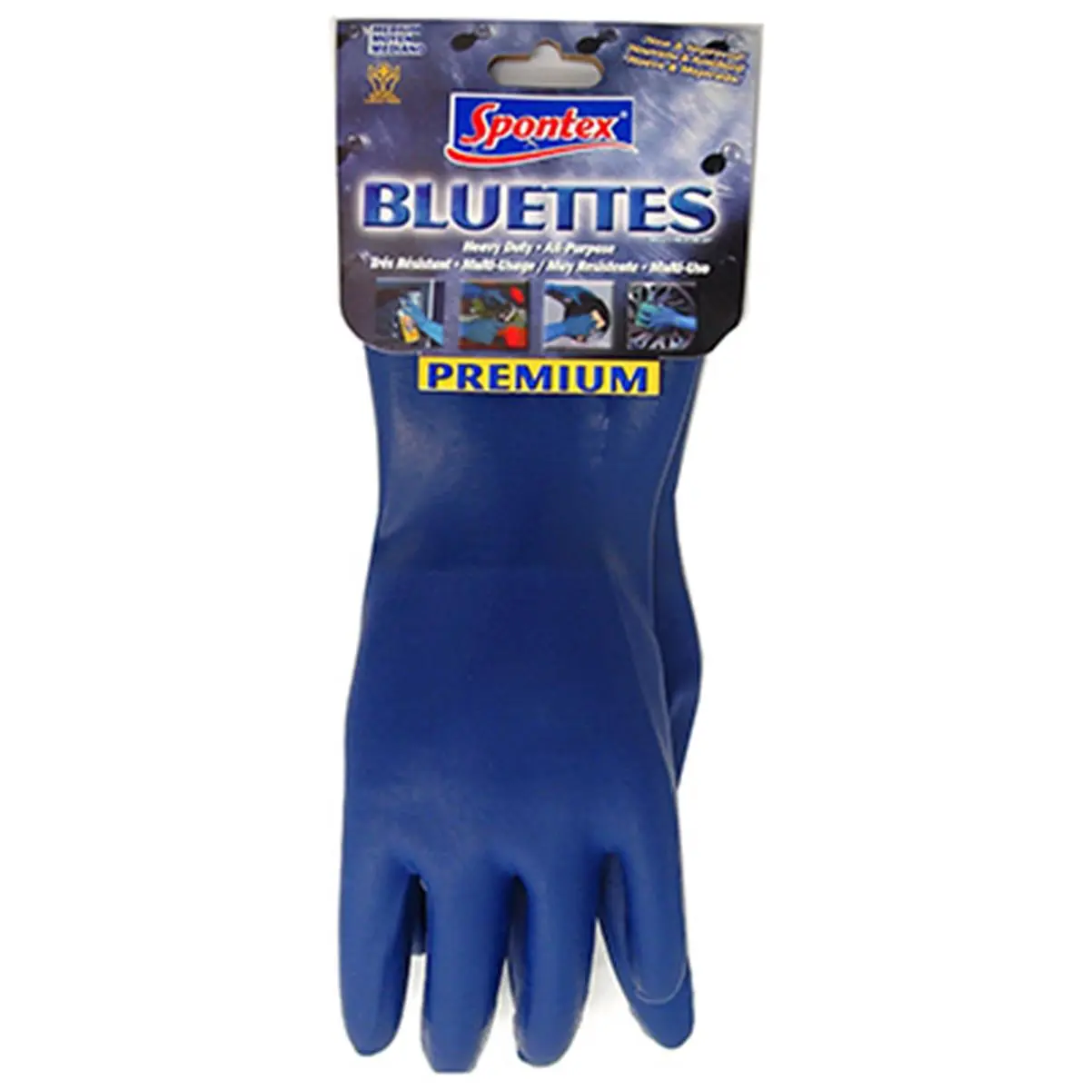 Spontex 212 MAIN Medium Blue Neoprene Heavy Duty Household Cleaning Gloves - Chemical Resistant, Anti Slip, Flex Fit Protection for Kitchen Cooking Tasks, Heavy Duty Gloves, Anti Slip Gloves