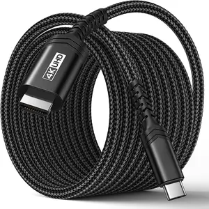 USB C to HDMI Cable 10ft| 4K@60Hz| USB 3.1 Type C to HDMI 2.0 Cord for Home Office, (Thunderbolt 3/4 Compatible) with iPhone 16 Pro Max, MacBook Pro/Air, Galaxy S8 to S24, iPad Pro, iMac-Black