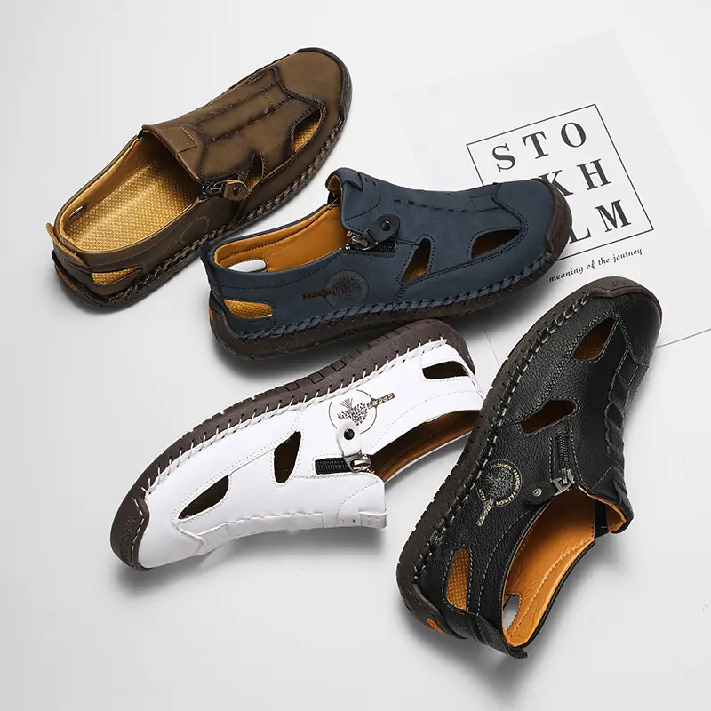 Men's Zip Sandals 2026, Outdoor Sports Style, Breathable Design for Narrow ft, Comfortable Casual Slides for Beach & Everyday Use