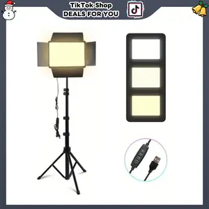 20cm*15cm Photo Light, Set of 1 Extendable LED Video Lighting Panel Kit 2800-6500K with USB/Tricer Tripod, 170cm Dimmable Photography Lighting Kit for Portrait/TikTok (1 Pack), #valentine's day#Super Bowl