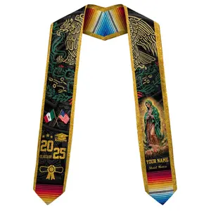 Customized Mexico Graduation Stole 2025, Mexican Graduation Sash, 2025,Mexican American Flag Graduation Sash Class of 2025