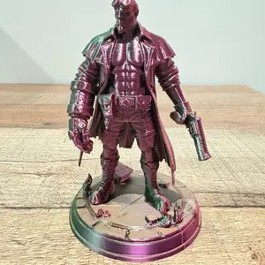 Fighter with Gun - 3D printing figure