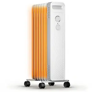 R.W.FLAME Oil Filled Radiator Heater, Portable Electric Space Heater with 3 Heat Settings, Quiet 1500W Heating, Overheat & Tip-Over Protection