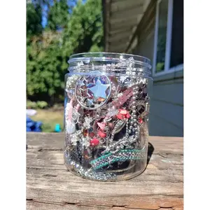 Fine Line 20-30-Mysterious Silver tone  jar! !Pink silver  -  box Personalized Name Pendant  with Heart bangle jewelry rainbow Mini Stainless style