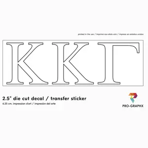 Pro-Graphx Kappa Kappa Gamma Sticker Greek Sorority Decal for Car, Laptop, Windows, Officially Licensed Product, Girls College Group Monogram Design 2.5" Tall - White