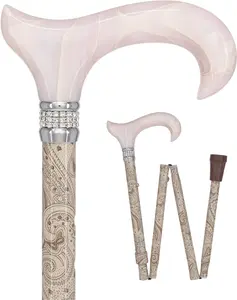Crème Pearlz Designer Adjustable Orthopedic Folding Cane