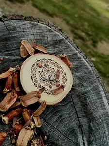 Eternal Lotus Wood Coaster | Custom (put on Notes)