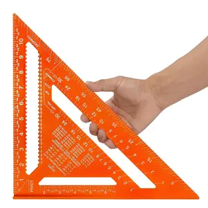 12 Inch Rafter Square, Carpenter Measuring Layout Tool, Alloy Triangle Ruler Protractor for Woodworking andCarpentry - Imperial