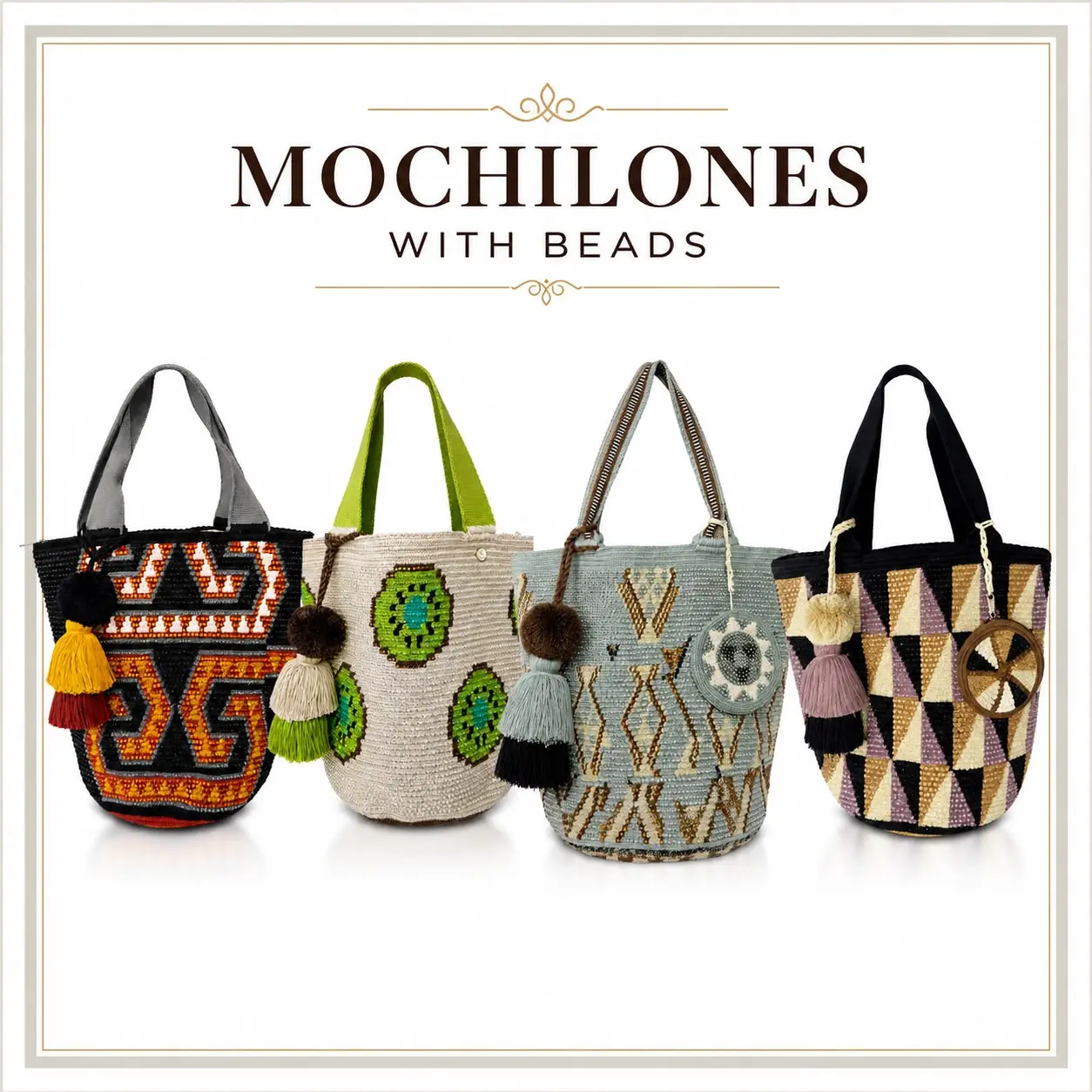 XL WAYUU BEADED MOCHILA BAG
