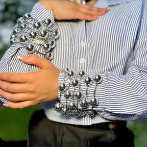 Silver Bubble Bracelets Set of 6