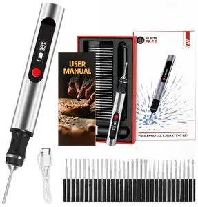 Engraving Pen with 30 Free Diamond Bits for Personalized Gifts & Practice Canvases Easy to Use USB-C Fast Charger 3 Speed Settings 8000-21000 RPM