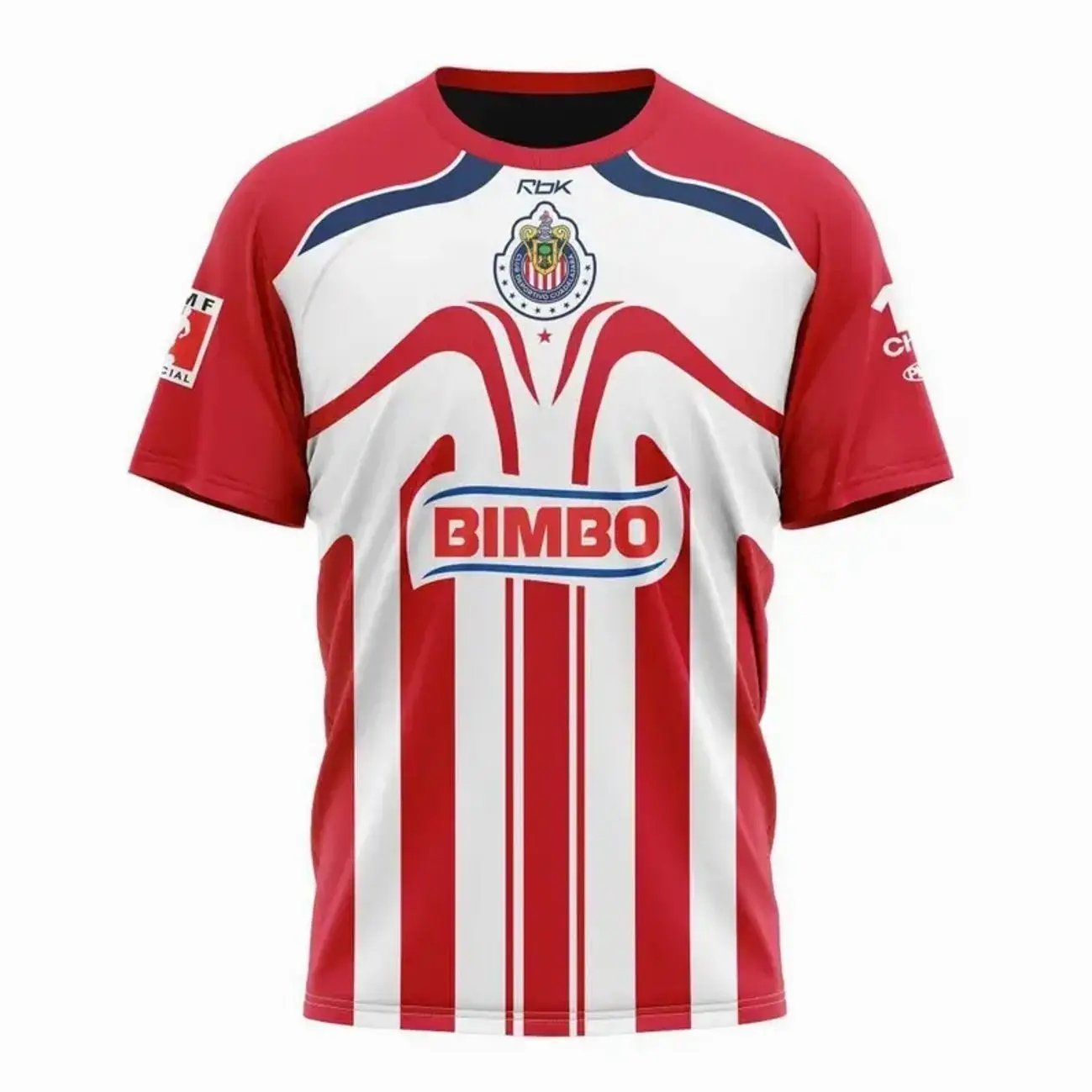 Chivas Guadalajara 2006 Retro Home Football Jersey - Liga MX Classic Men's Short-Sleeve Red-White Striped New Clothes, Premium Fabric Sports Collectible Fan T-Shirt
