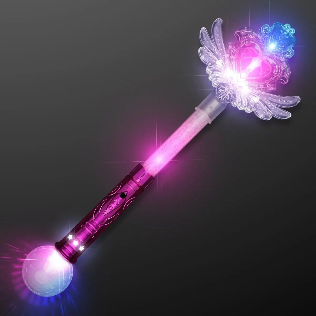 Light Up LED Sparkling Fairy Winged Heart Wand