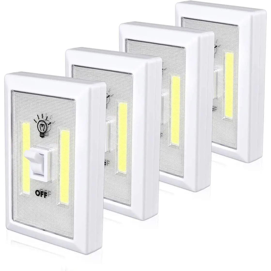 Closet Light, Battery Operated Tap Light, Super Bright Switch Light, Stick On Light, Wall Mount Under Cabinet Lighting, Push Night Light for Cupboard, Shed, Basements(4 Pack)