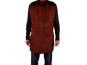 Crazy Horse Leather Work Apron | Tool Apron | Adjustable Straps, 4 Pockets