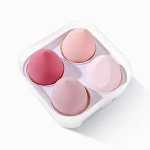 Mystical Color Blending Makeup Sponge  Set, Liquid, Cream and Powder,  3D Wet and Dry Beauty Eggs for Makeup (4pcs-Pink) or(4pcs-Green) soft makeup tool