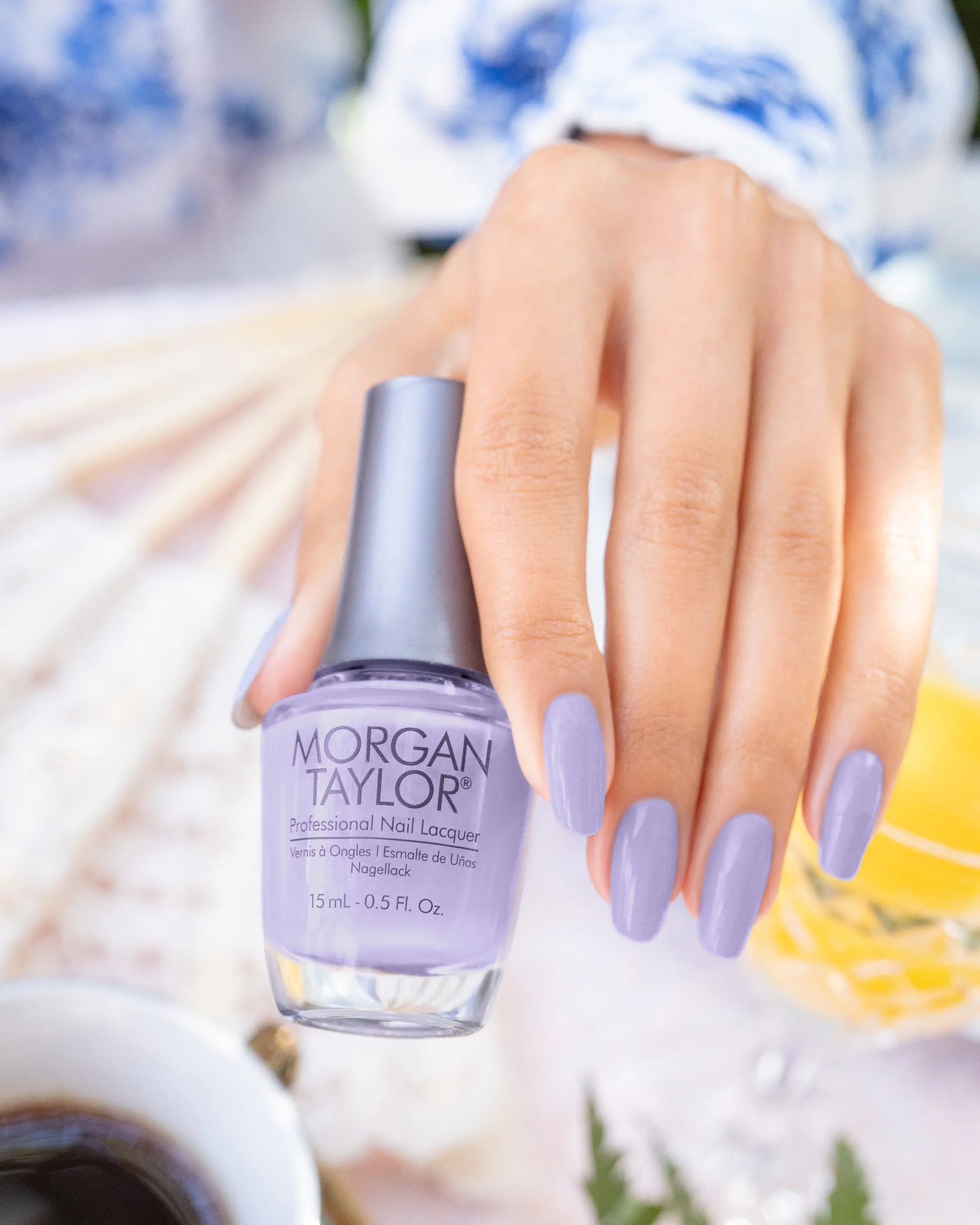 Morgan Taylor Periwinkle Pop - Light Periwinkle Creme, Professional Lacquer, Vibrant, Chip-Resistant, Fast-Drying, Long-Lasting, High-Shine, Perfect for Manicures & Pedicure, 15mL.
