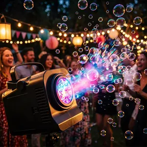 Portable Bubble Machine with LED Light, Bubble Blower for Kids, Outdoor Party Toy, Bubble Maker for Weddings & Birthdays