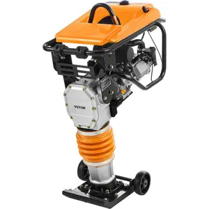 VEVOR Jumping Jack Compactor, 6.5 HP Vibratory Rammer Fuel-Powered 196 cc Engine Tamper, 3600 lbs Impact Force, 26 Max Compaction Depth, Four-Spring, for Soil, Gravel, Concrete Slabs, FoundationsVEVOR Super Brand Day