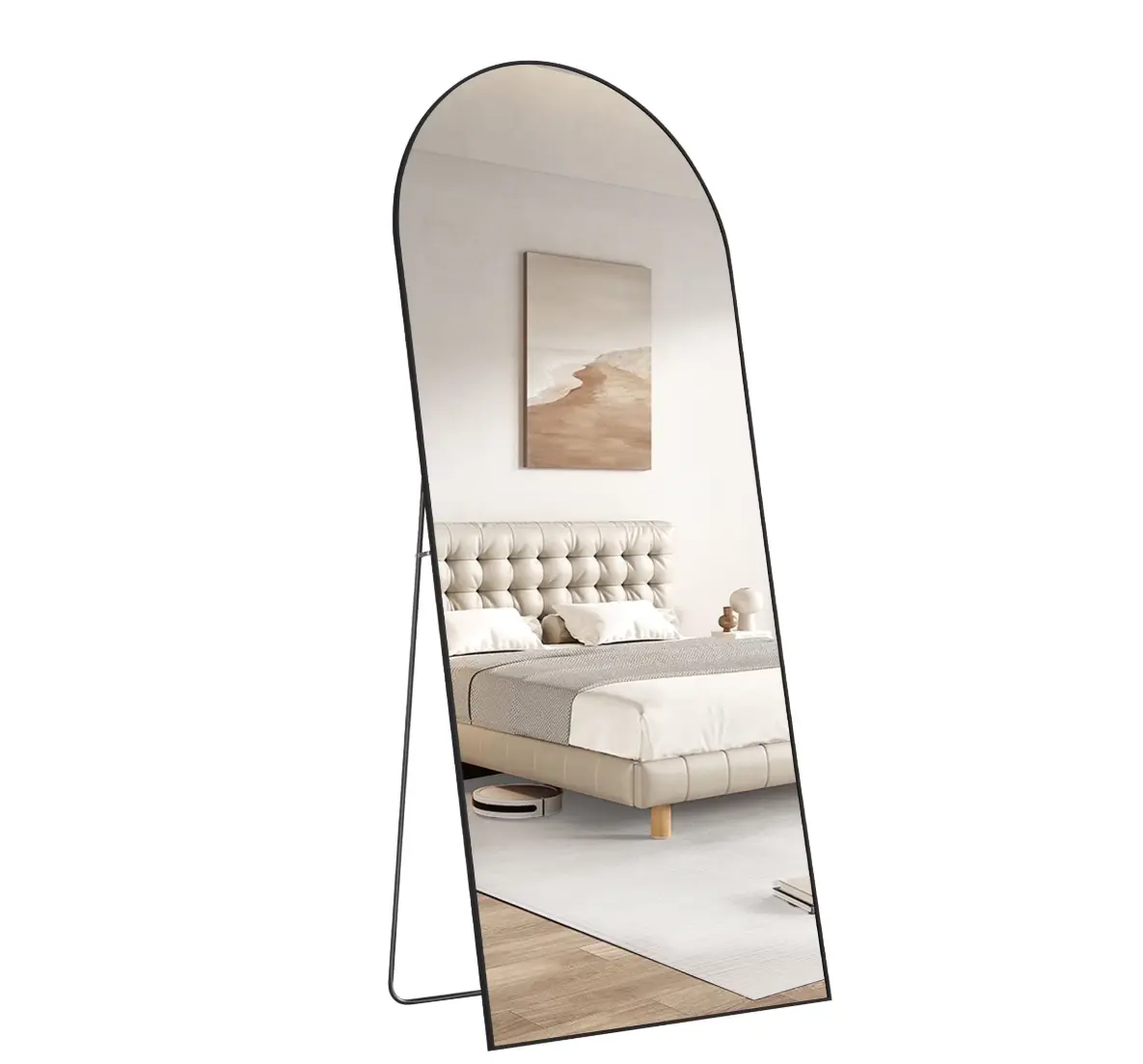 71"x26" Arched Full Length Mirror, Full Body Standing Mirror Floor Mirrors, Black